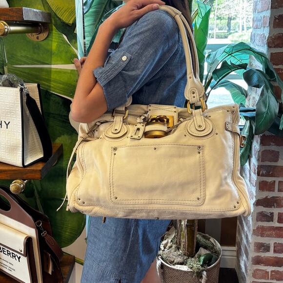 CHLOE Cream Leather Paddington Satchel - Picture 7 of 7